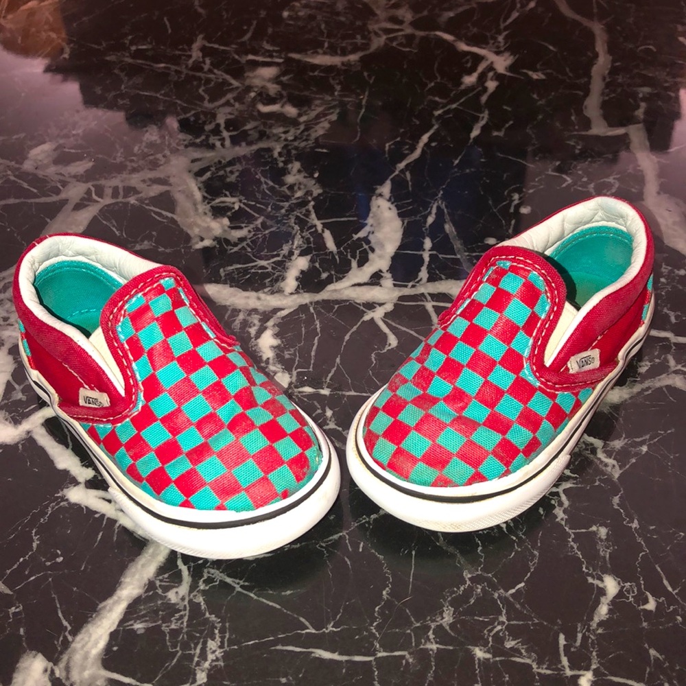 Vans checkered canvas slip on-boat shoes BOYS